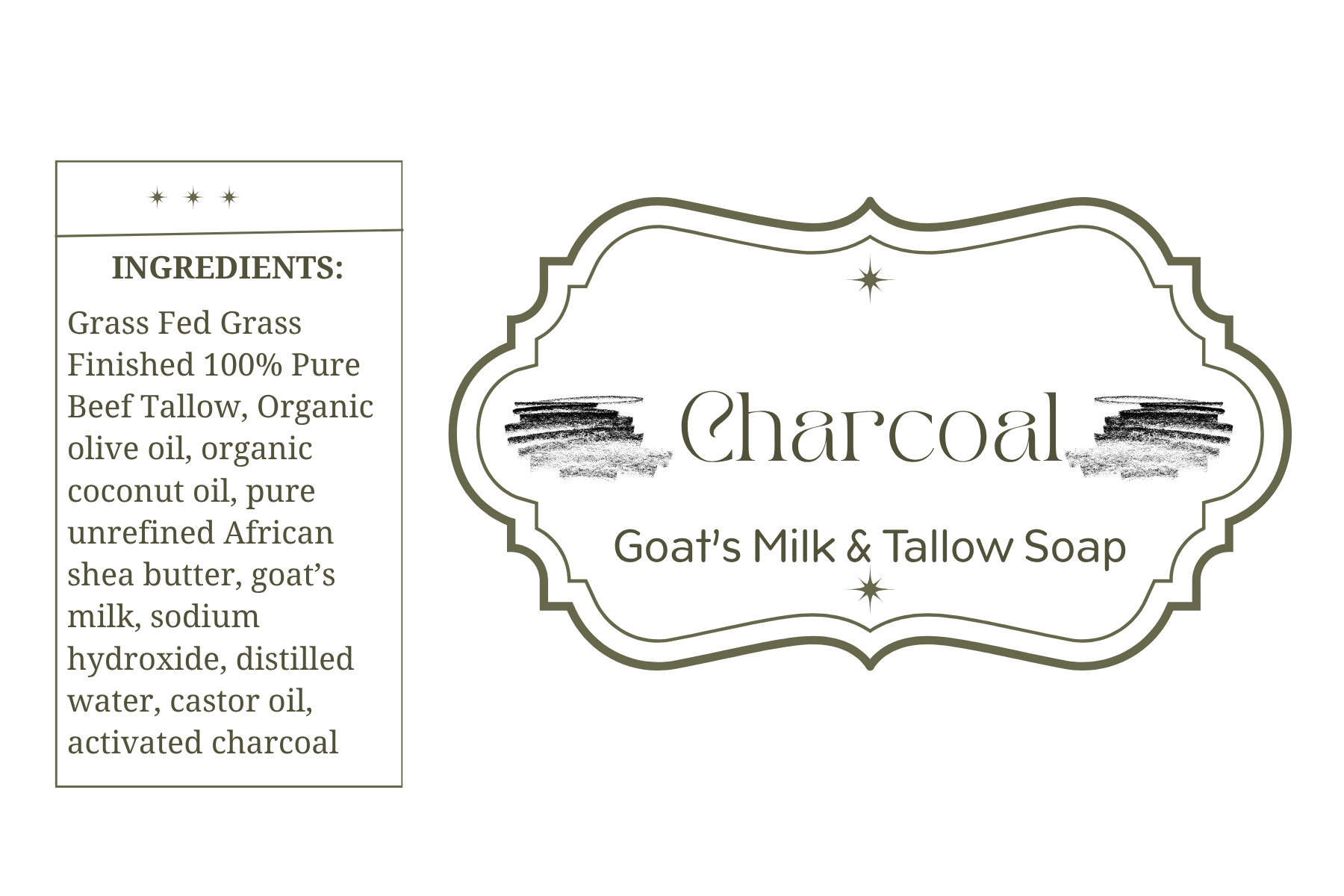 Goat's Milk & Tallow Soap - Charcoal