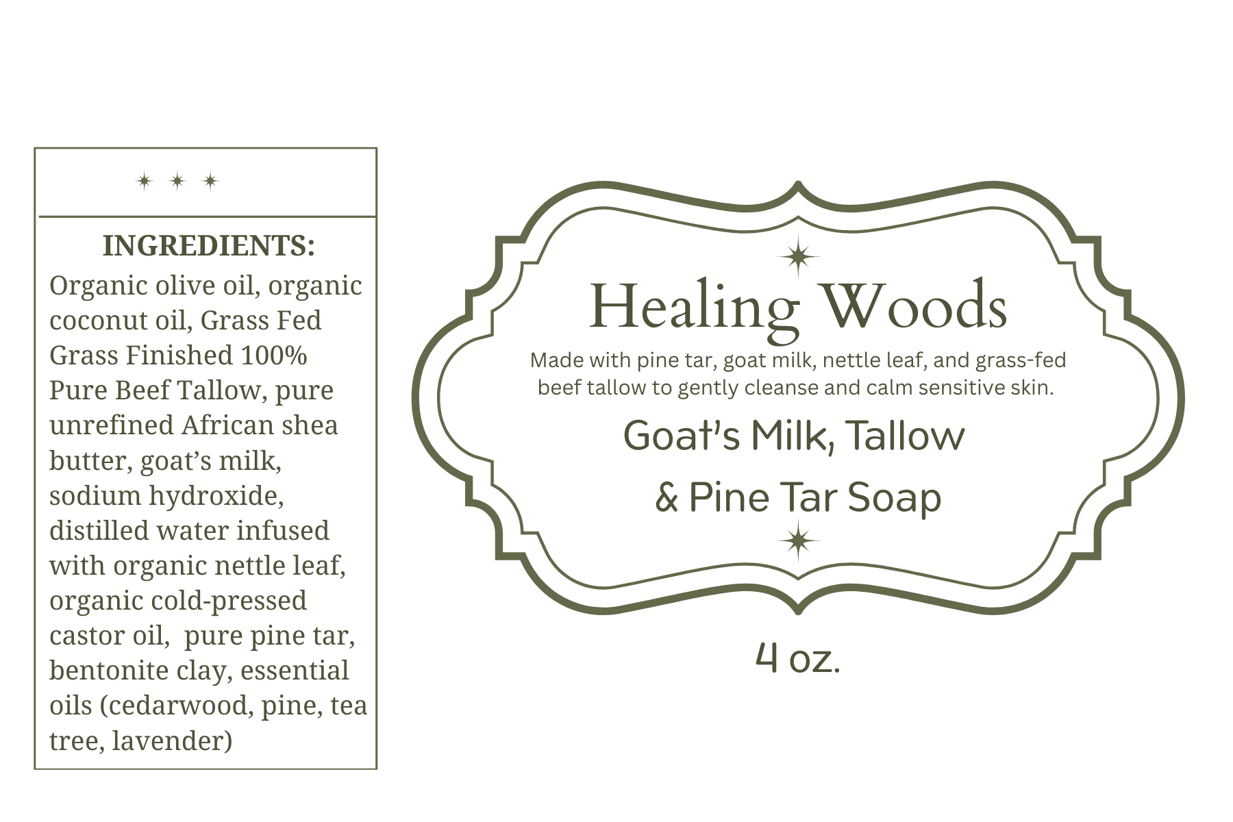 Goat's Milk & Tallow Soap - Healing Woods