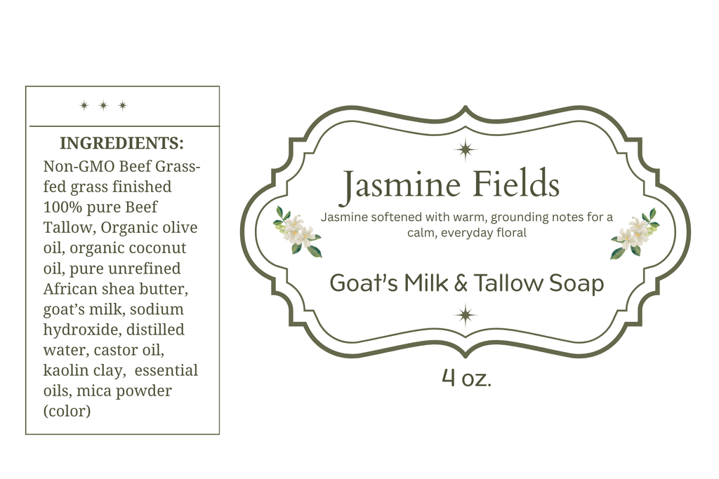 Goat's Milk & Tallow Soap - Jasmine Fields