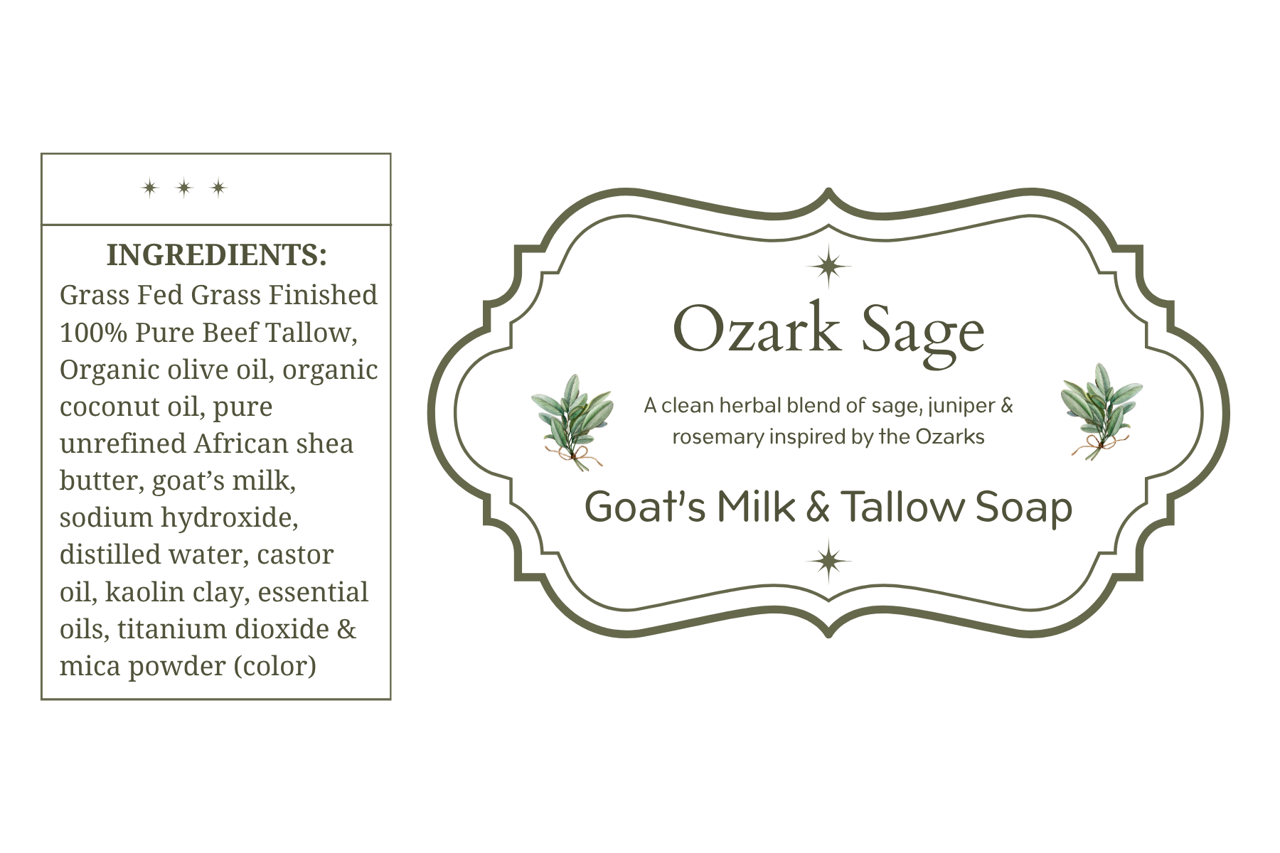 Goat's Milk & Tallow Soap - Ozark Sage