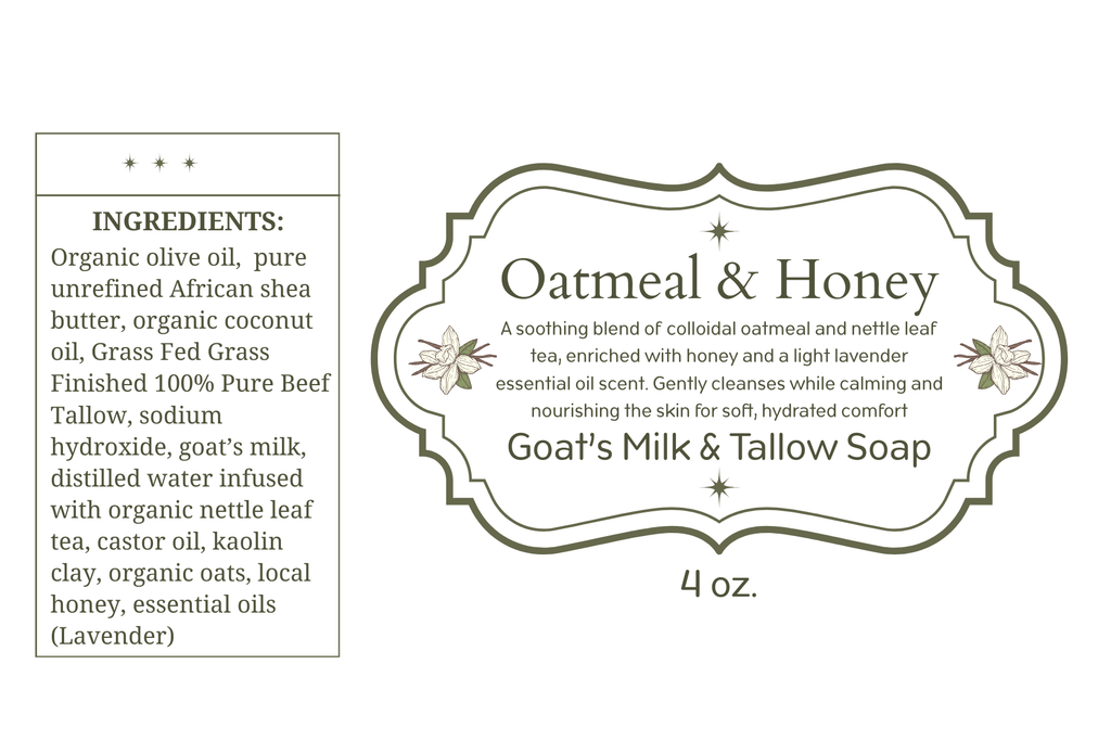 Goat's Milk & Tallow Soap - Oatmeal & Honey