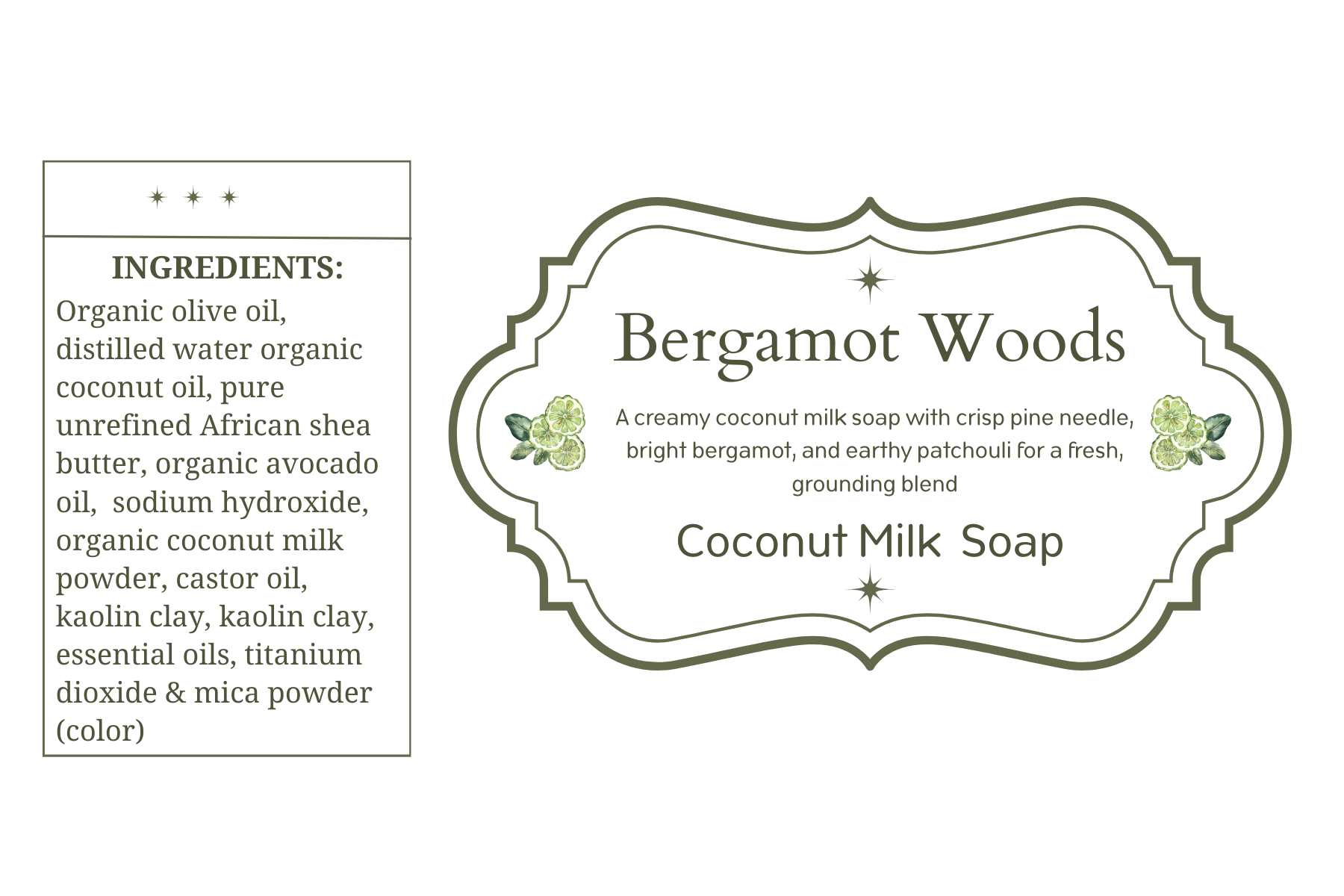 Coconut Milk Soap - Bergamot Woods