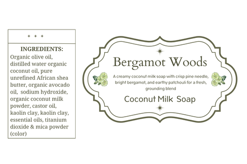 Coconut Milk Soap - Bergamot Woods