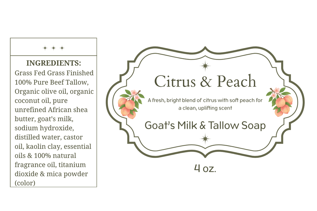 Goat's Milk & Tallow Soap - Citrus & Peach
